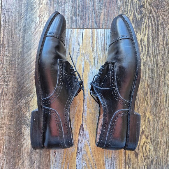 Allen Edmonds Sanford Black Leather Cap-Toe Derby Dress Shoes Lace main image 9